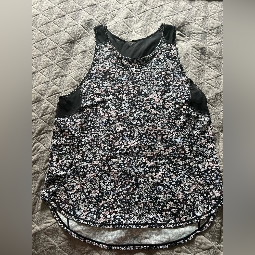 lululemon athletica Black Floral Racerback Tank
